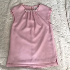 Ted Baker Blouse Blush pink. Size 1beaded neckline